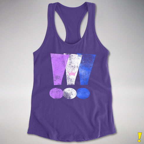 Drag Pride Grunge Exclamation Points Racerback Tank - Purple